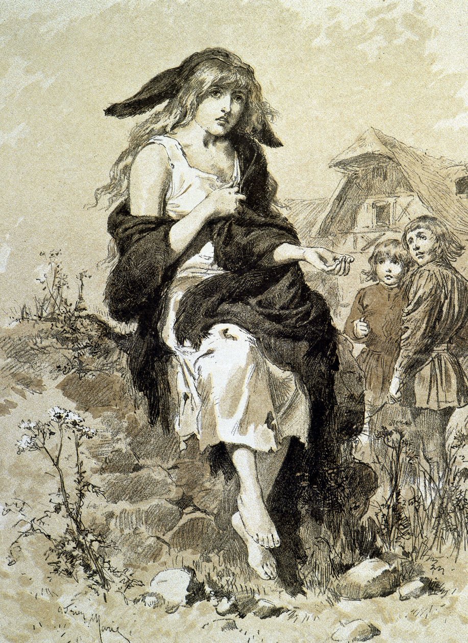Eselshaut - in „Die Märchen“ von Charles Perrault, Illustrationen von Adrien Marie von Adrien Emmanuel Marie