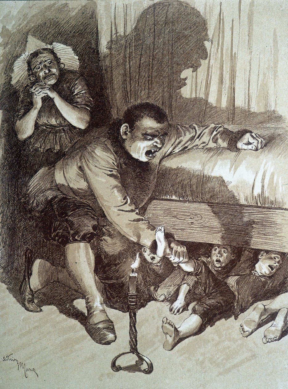 Der kleine Däumling - in „Les contes de fées“ von Charles Perrault, Illustrationen von Adrien Marie von Adrien Emmanuel Marie