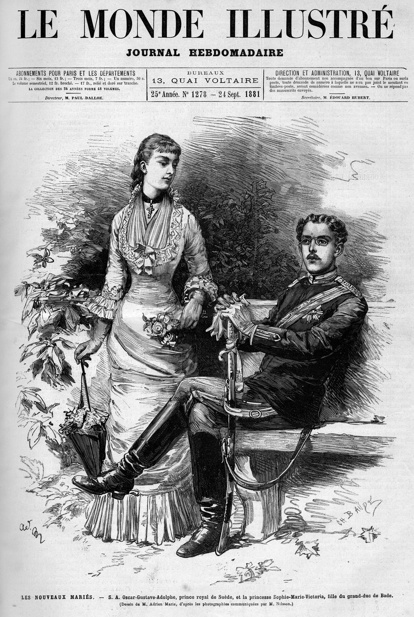 Porträt von Prinz Gustav von Schweden (Oscar Gustaf Adolf) von Adrien Emmanuel Marie