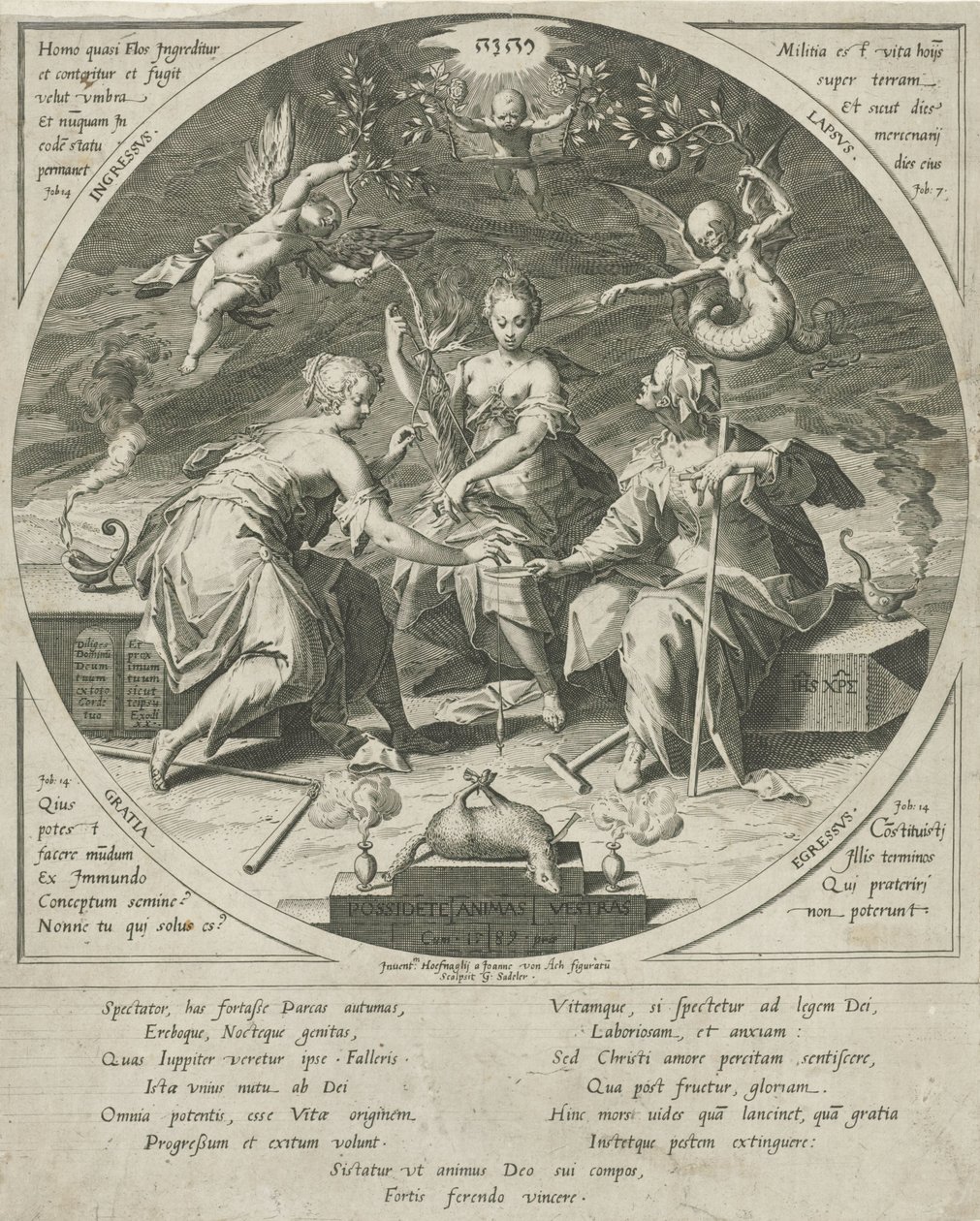 Die drei Schicksalsgöttinnen von Egidius  Sadeler (II)