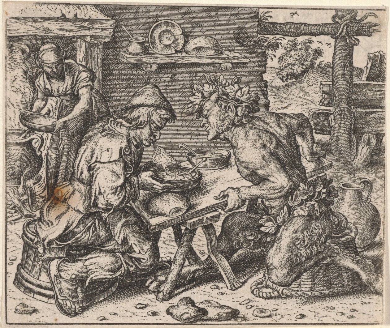 Fabel vom Bauern und dem Satyr von Egidius  Sadeler (II)