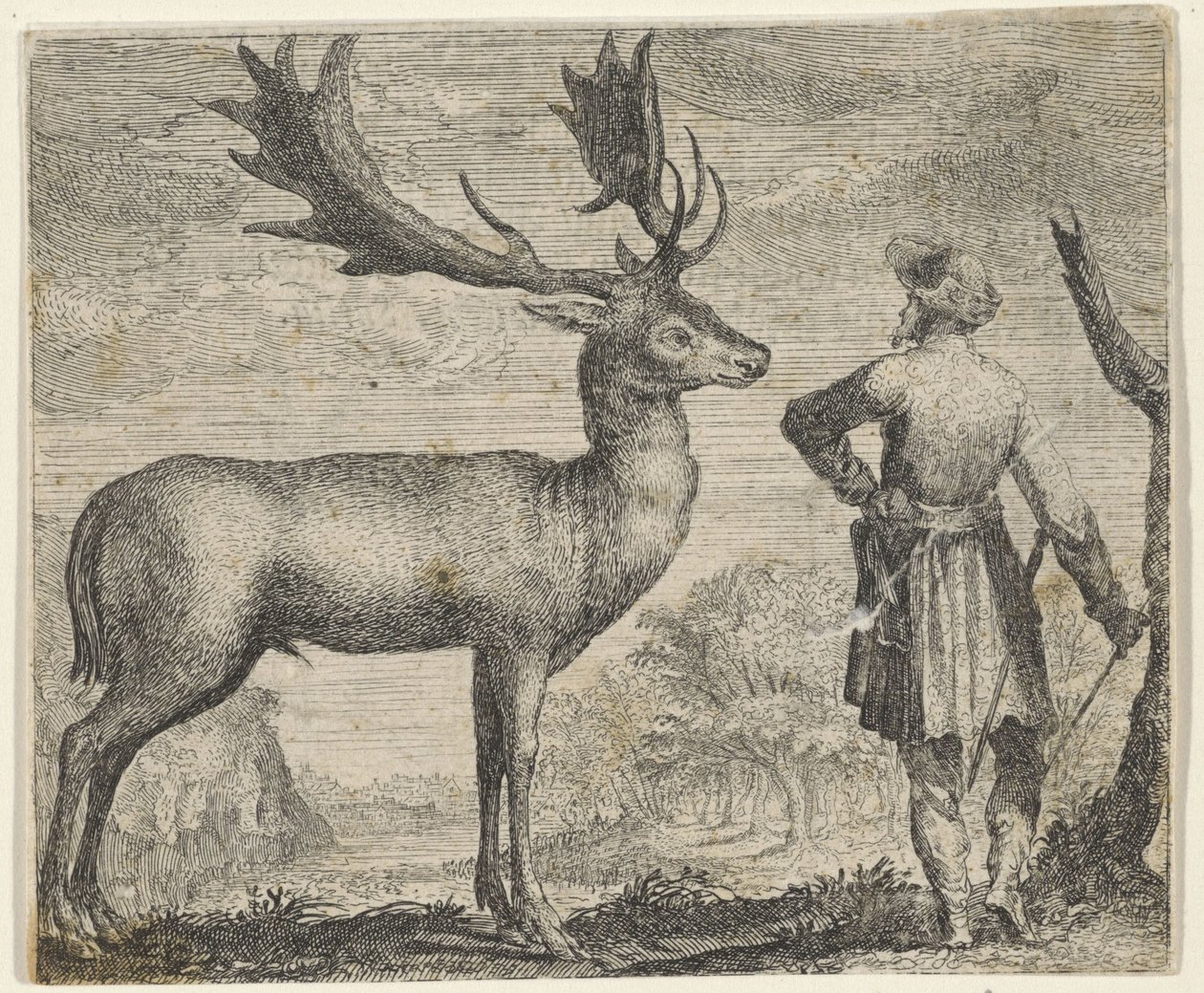 Fabel vom Elch und dem Menschen von Egidius  Sadeler (II)