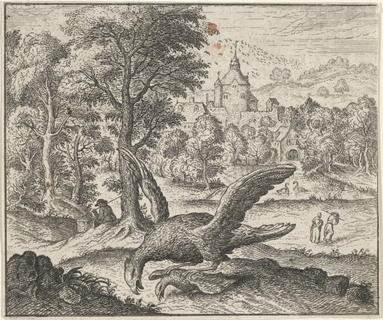 Fabel vom Geier und der Nachtigall von Egidius  Sadeler (II)