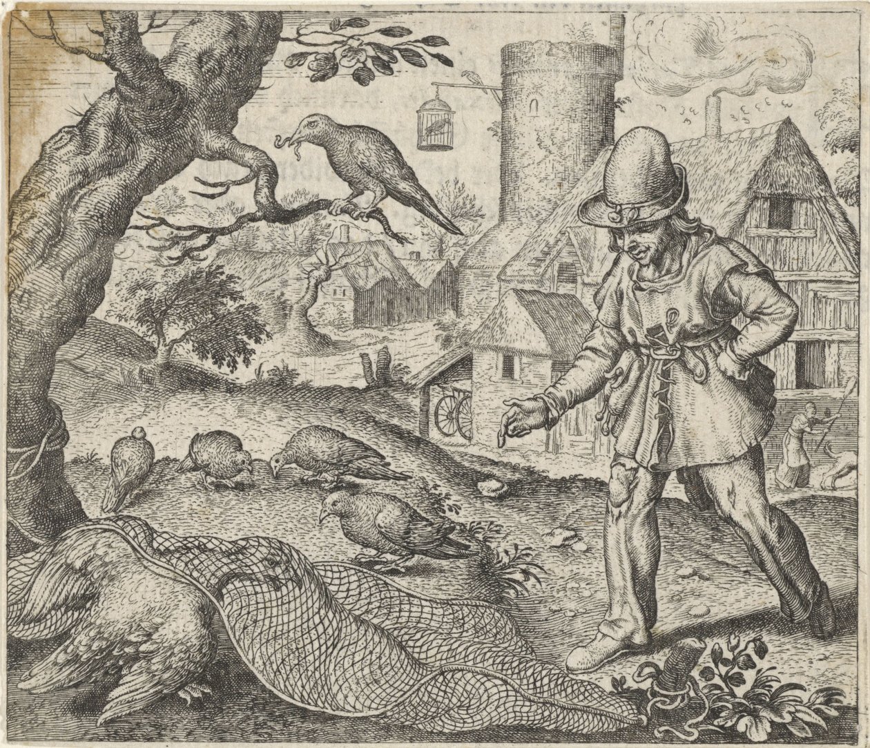 Fabel vom Habicht und dem Kuckuck von Egidius  Sadeler (II)