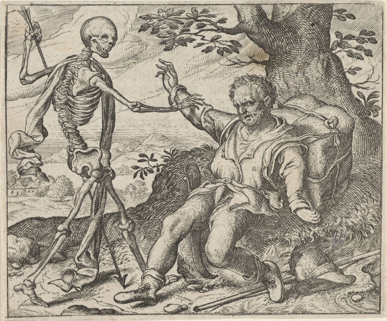 Fabel vom alten Mann und dem Tod von Egidius  Sadeler (II)