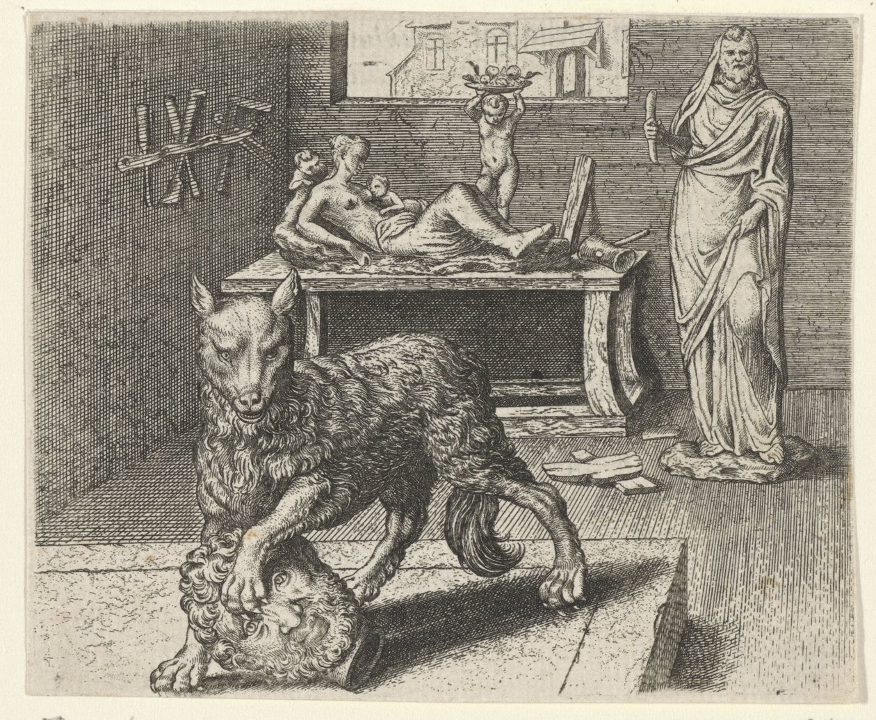 Fabel vom Wolf und der Statue von Egidius  Sadeler (II)