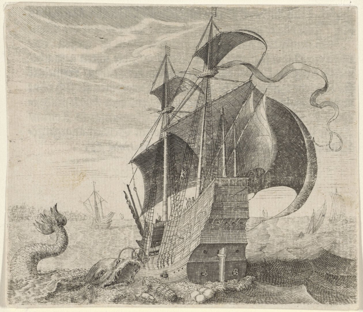 Fabel vom Schiff und dem Wal von Egidius  Sadeler (II)