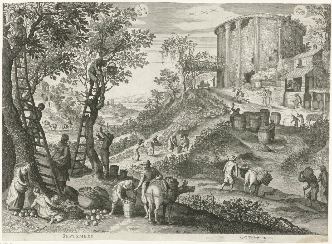 September und Oktober von Egidius  Sadeler (II)