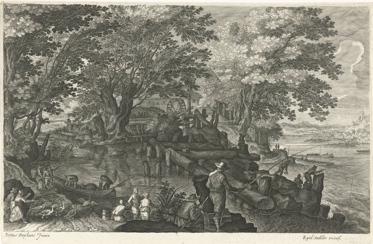 Wassermühle auf einer Insel von Egidius  Sadeler (II)