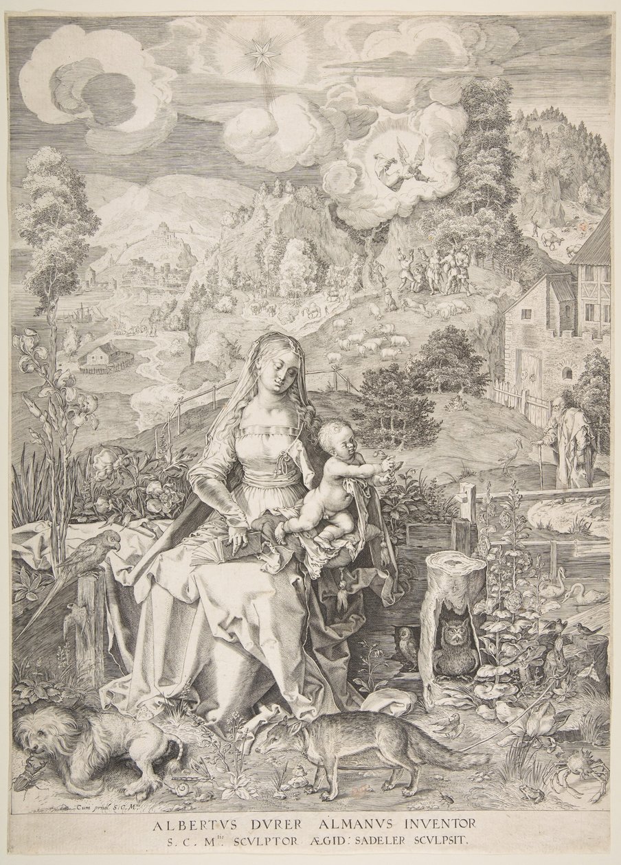 Jungfrau und Kind in einer Landschaft, ca. 1597 von Aegidius Sadeler II