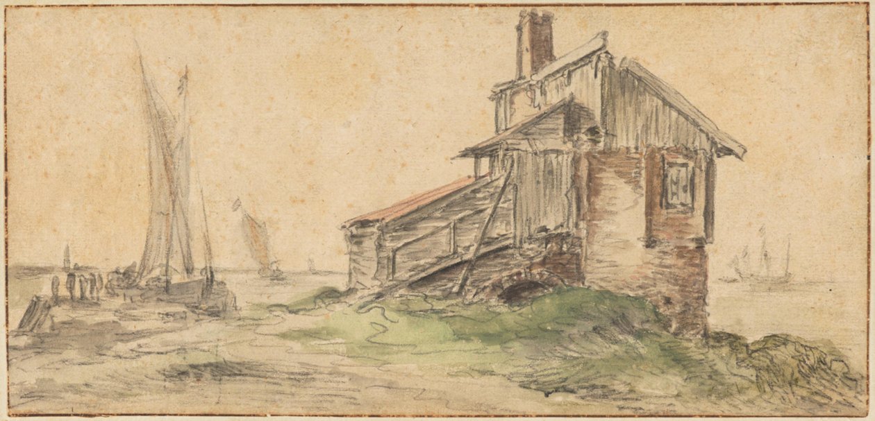 Ein Gebäude am Wasser von Aelbert Cuyp