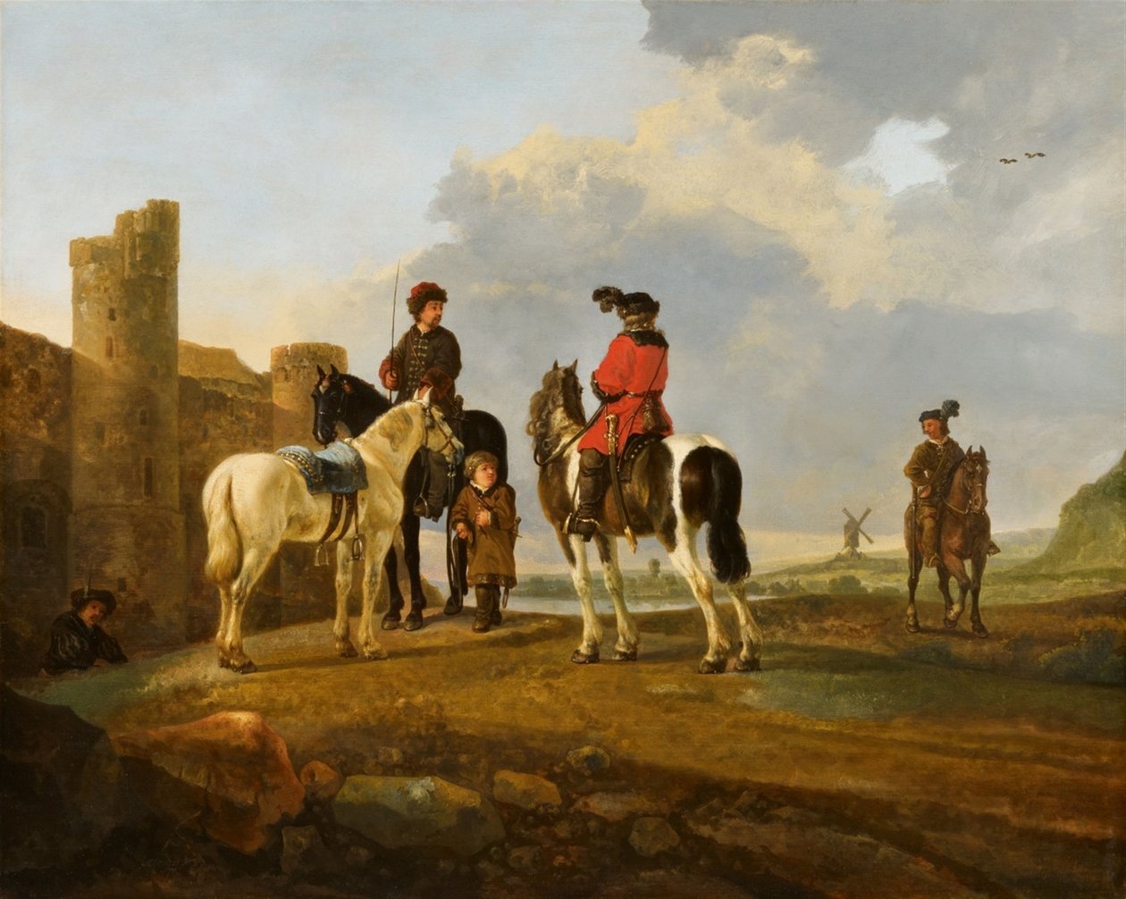 Reiter bei Burg Ubbergen von Aelbert Cuyp