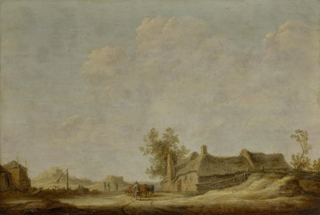 Sonnige Dünenlandschaft mit Ziehbrunnen von Aelbert Cuyp