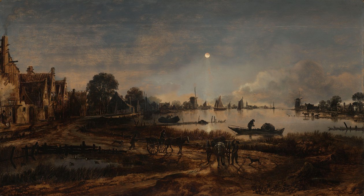 Flussansicht bei Mondschein von Aert van der Neer