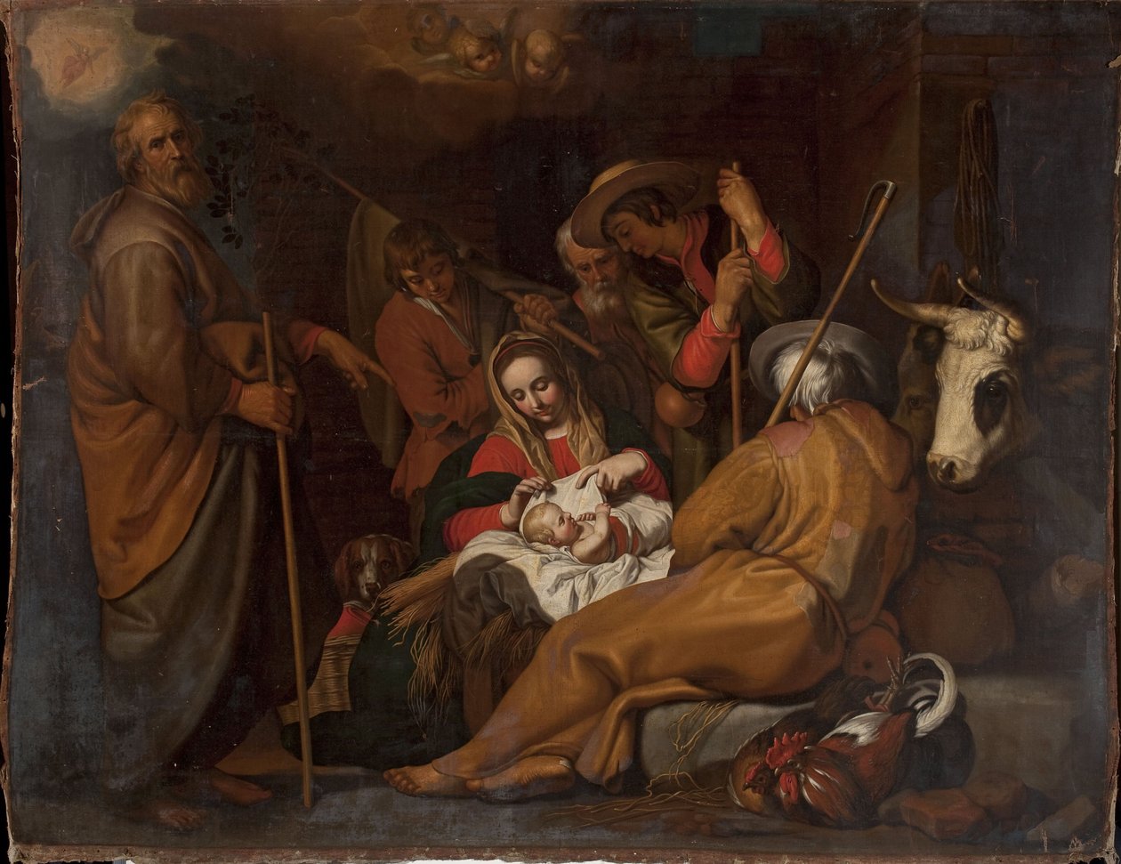 Die Anbetung der Hirten von after Abraham Bloemaert