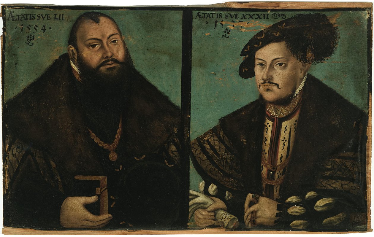 Johann Friedrich I., der Großmütige, Kurfürst von Sachsen und Johann Ernst von Sachsen von after Lucas Cranach the Elder