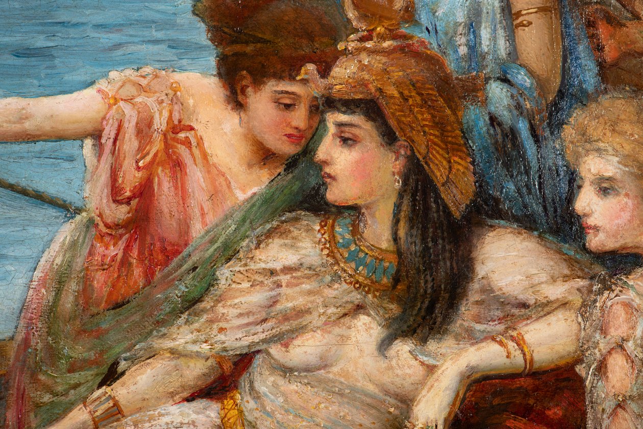 Die Flucht von Antonius und Kleopatra aus der Schlacht von Actium, ca. 1897 von Agnes Pringle