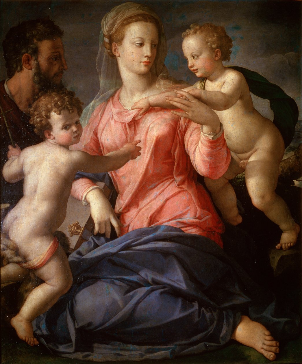 Die Heilige Familie mit dem jungen Johannes dem Täufer, 1540 von Agnolo Bronzino