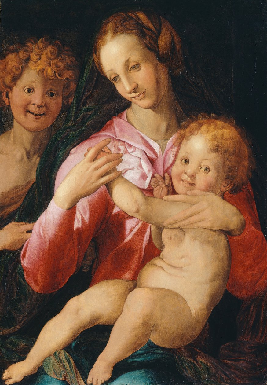 Jungfrau und Kind mit dem jungen Johannes dem Täufer, 1527-1530 oder später von Agnolo Bronzino