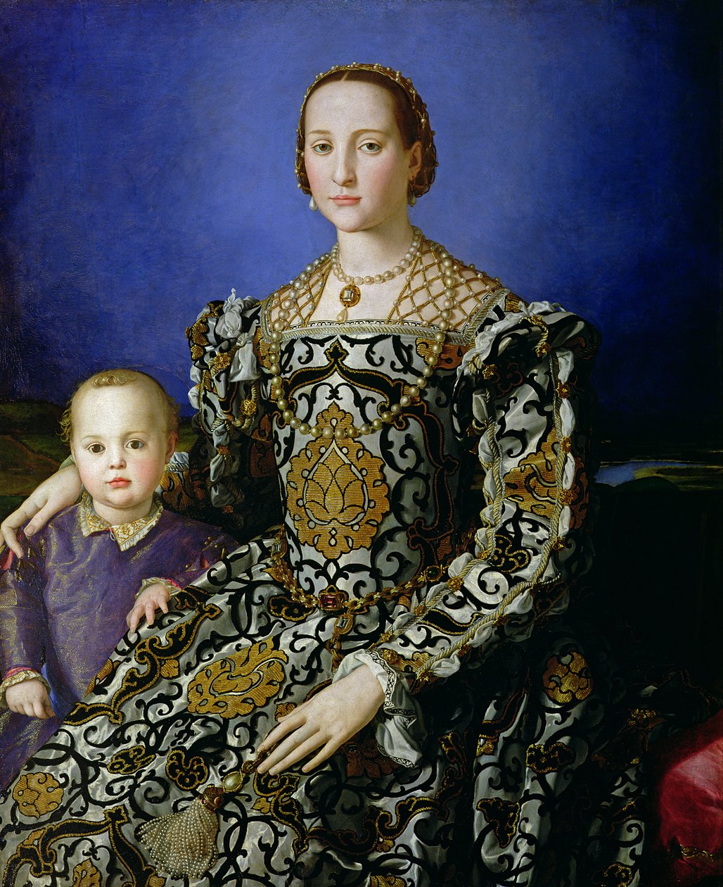 Porträt von Eleonora von Toledo und ihrem Sohn Giovanni de Medici, ca. 1544-45 von Agnolo Bronzino
