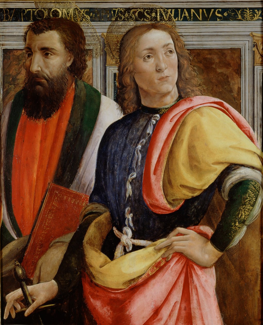 Die Heiligen Bartholomäus und Julian der Gastfreundliche von Agnolo di Domenico