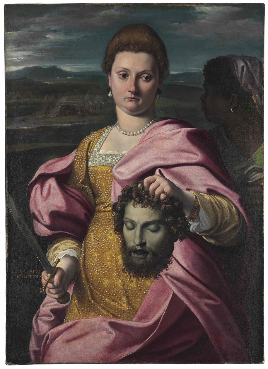 Porträt von Olimpia Luna und Melchiorre Zoppio als Judith und Holofernes von Agostino Carracci