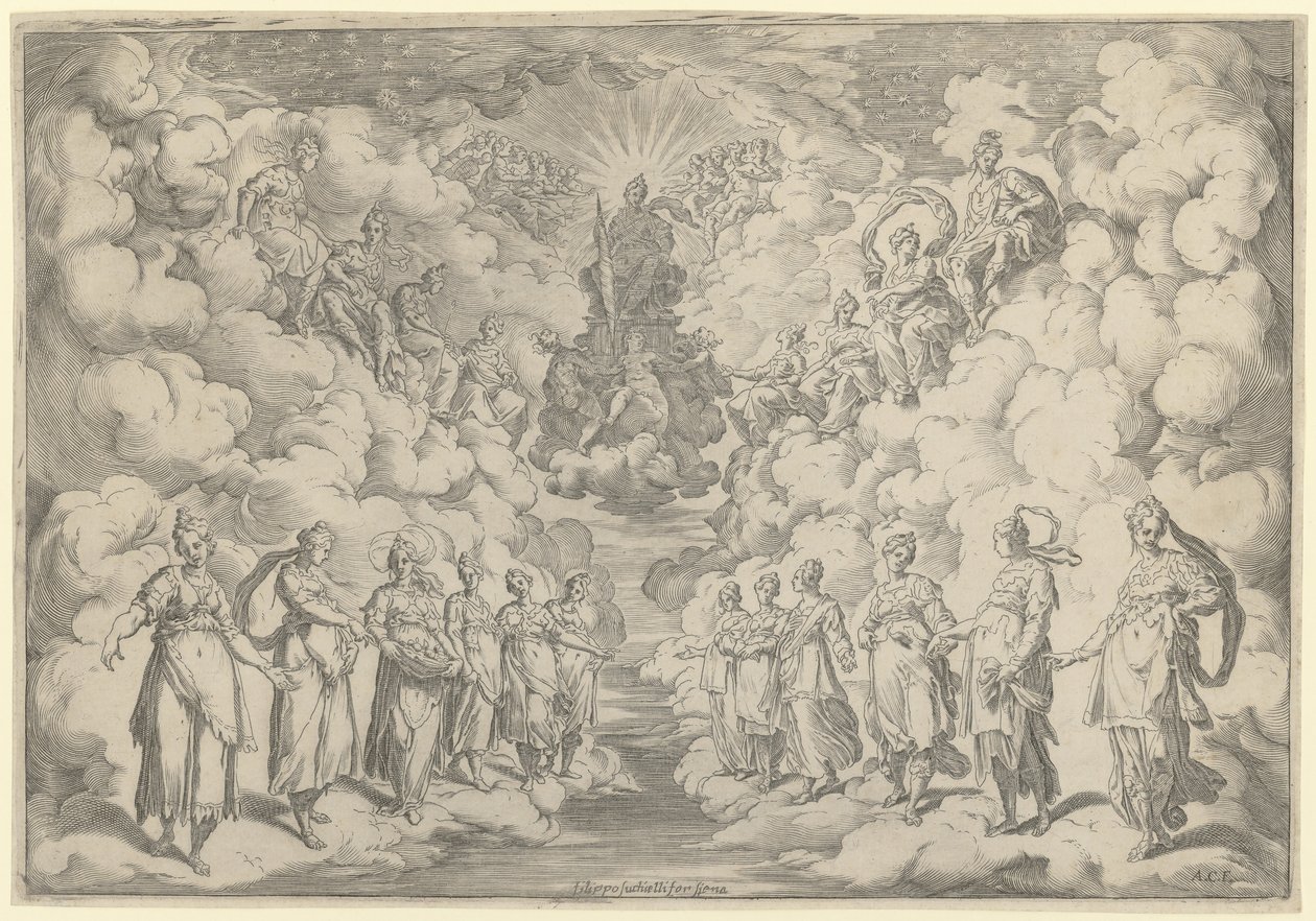 Harmonie der Sphären von Agostino Carracci