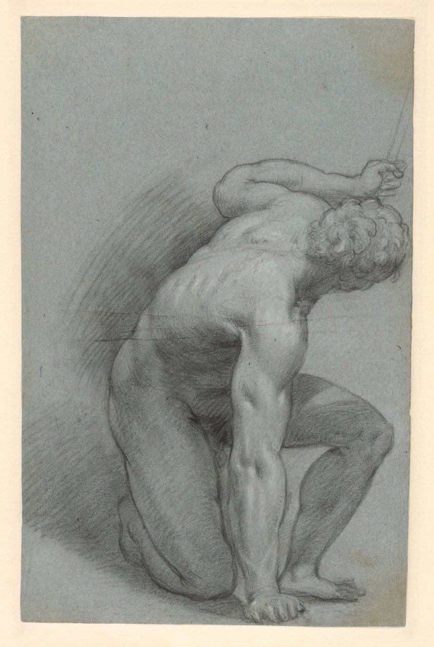 Kniende Figur (recto); Liegende Figur (verso) von Agostino Carracci