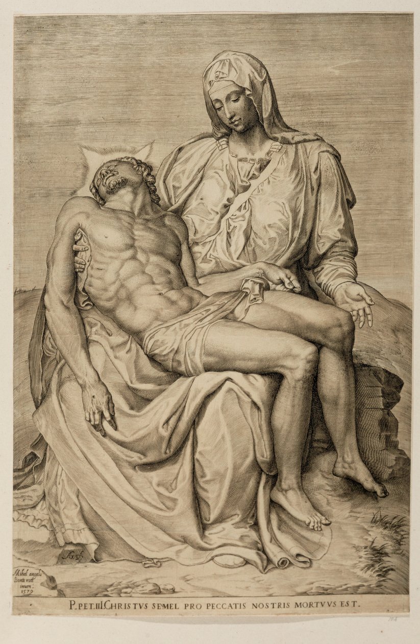 Pieta, nach Michelangelo von Agostino Carracci