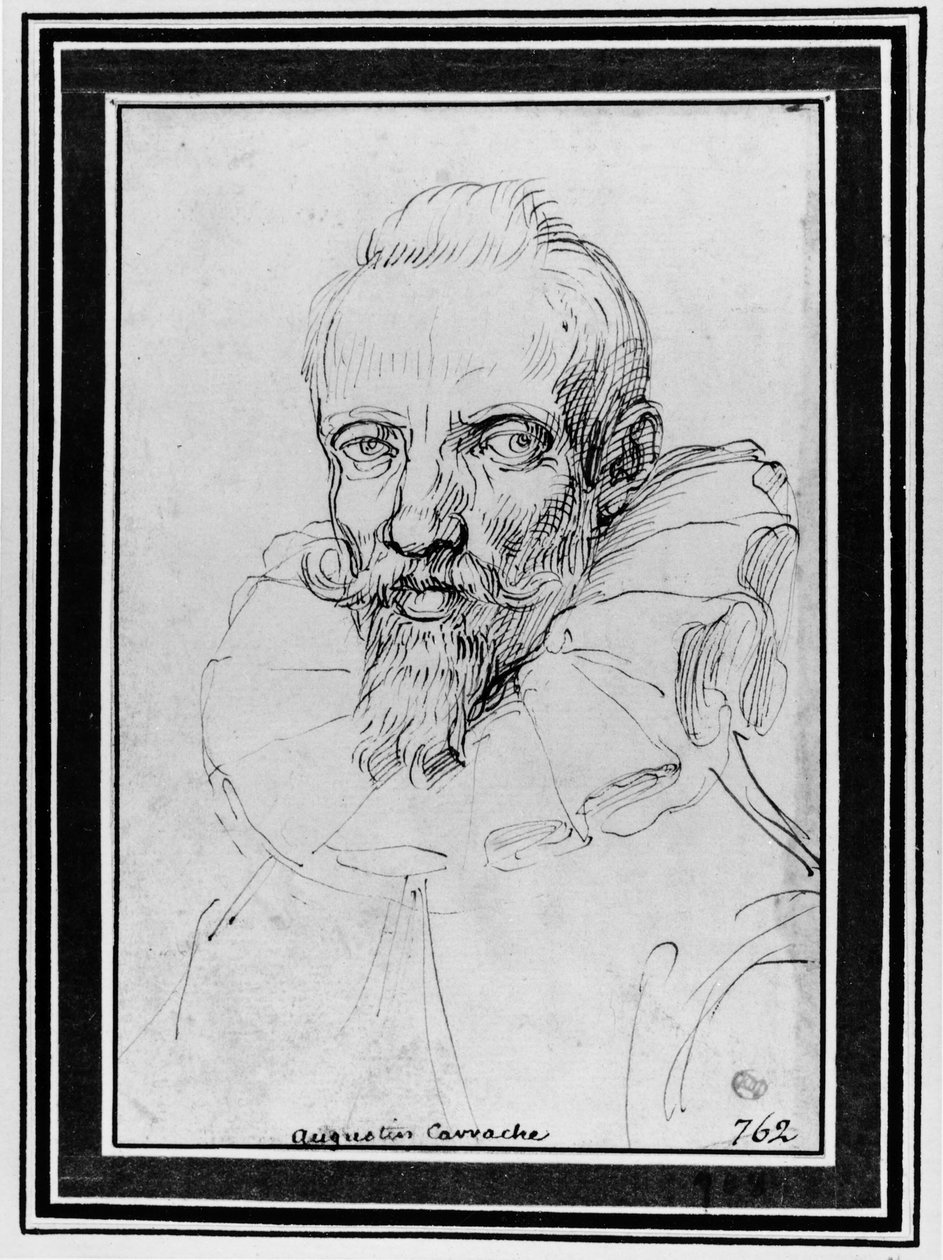 Porträt eines bärtigen Mannes von Agostino Carracci