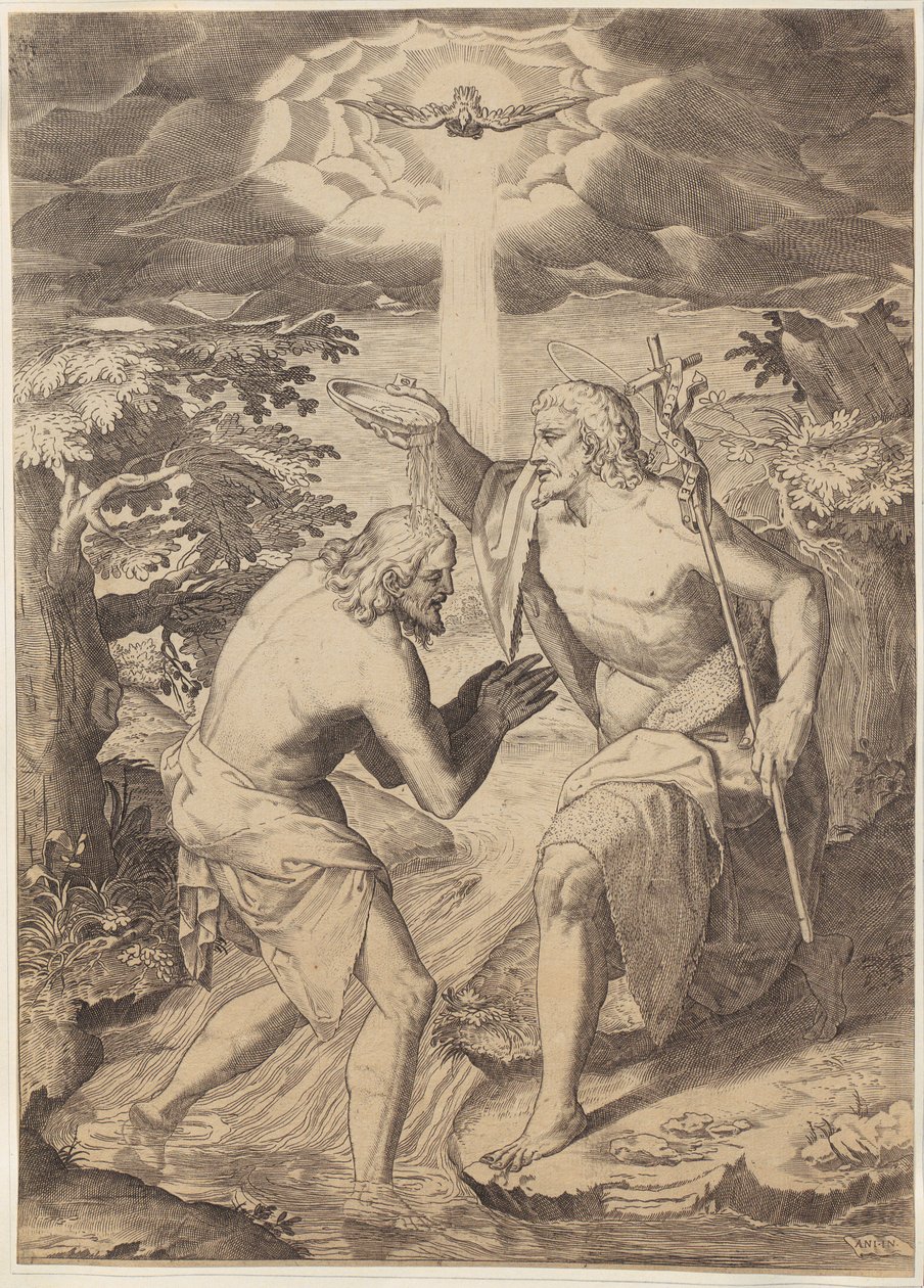 Taufe Christi von Agostino Carracci