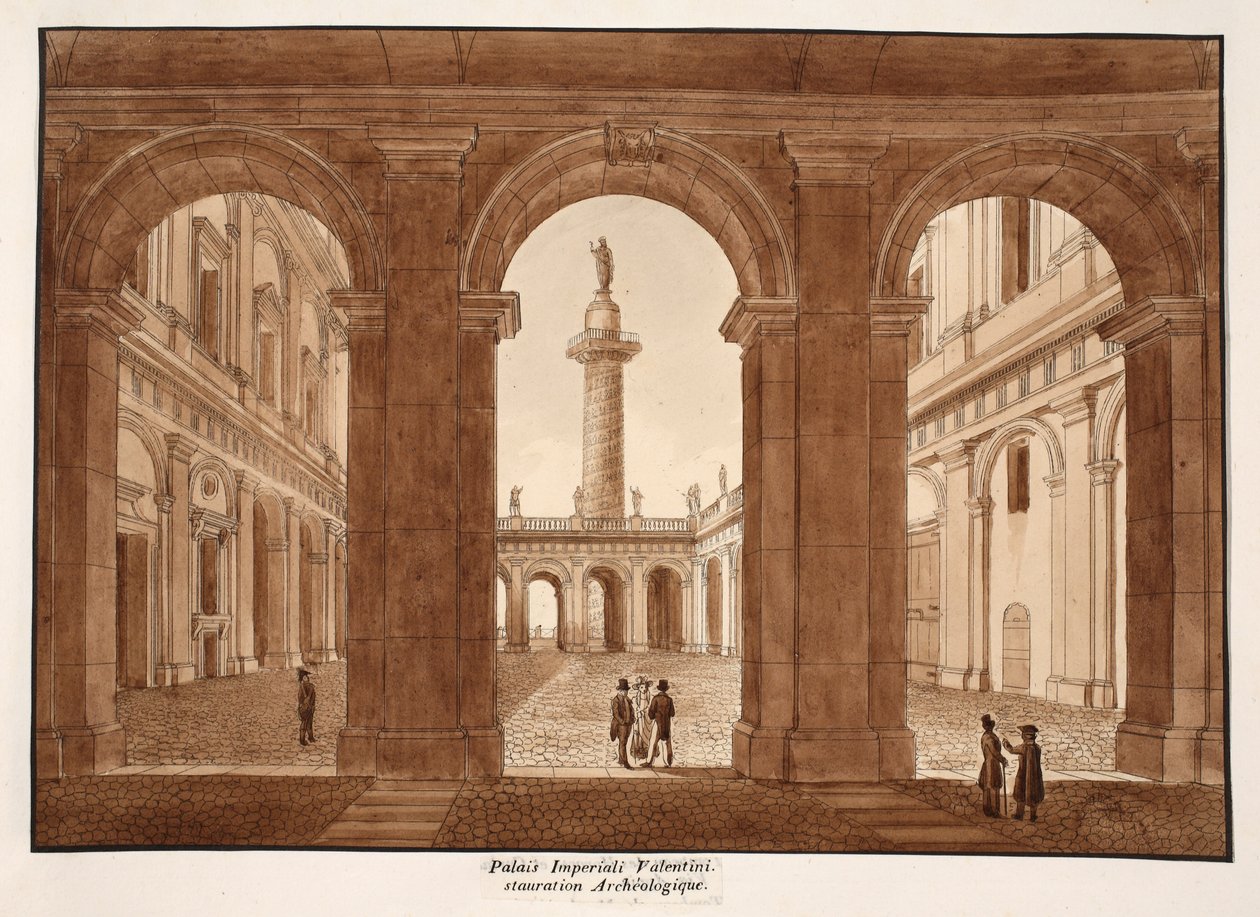 Das Palazzo Imperiali Valentini. Archäologische Restaurierung (1833) von Agostino Tofanelli