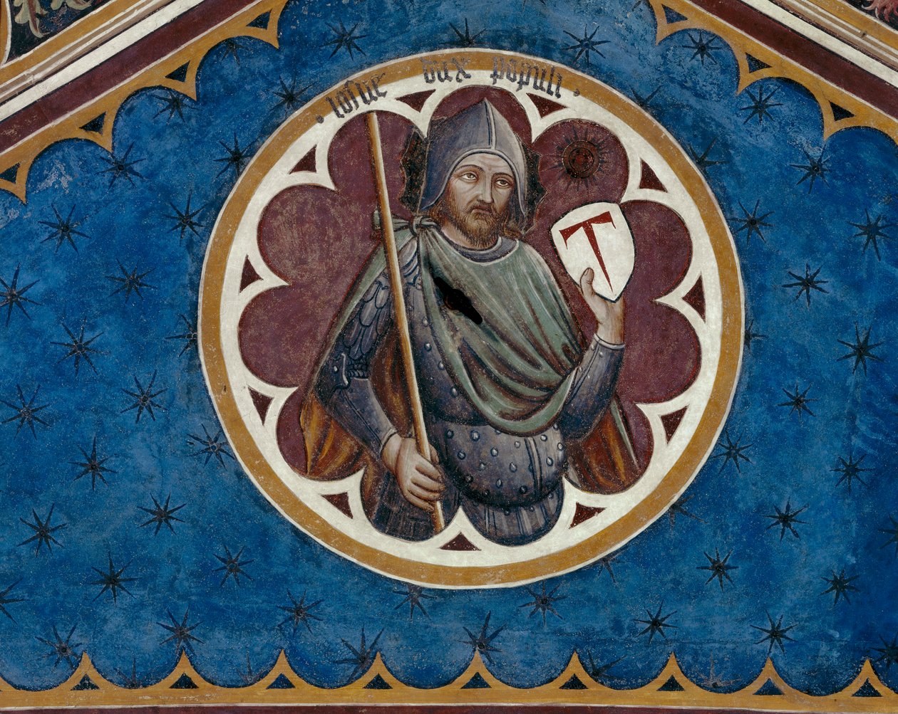 Lotharius, dux populi, Detail des vierten Bogens der Decke (Fresko) von Agostino di Marsiglio