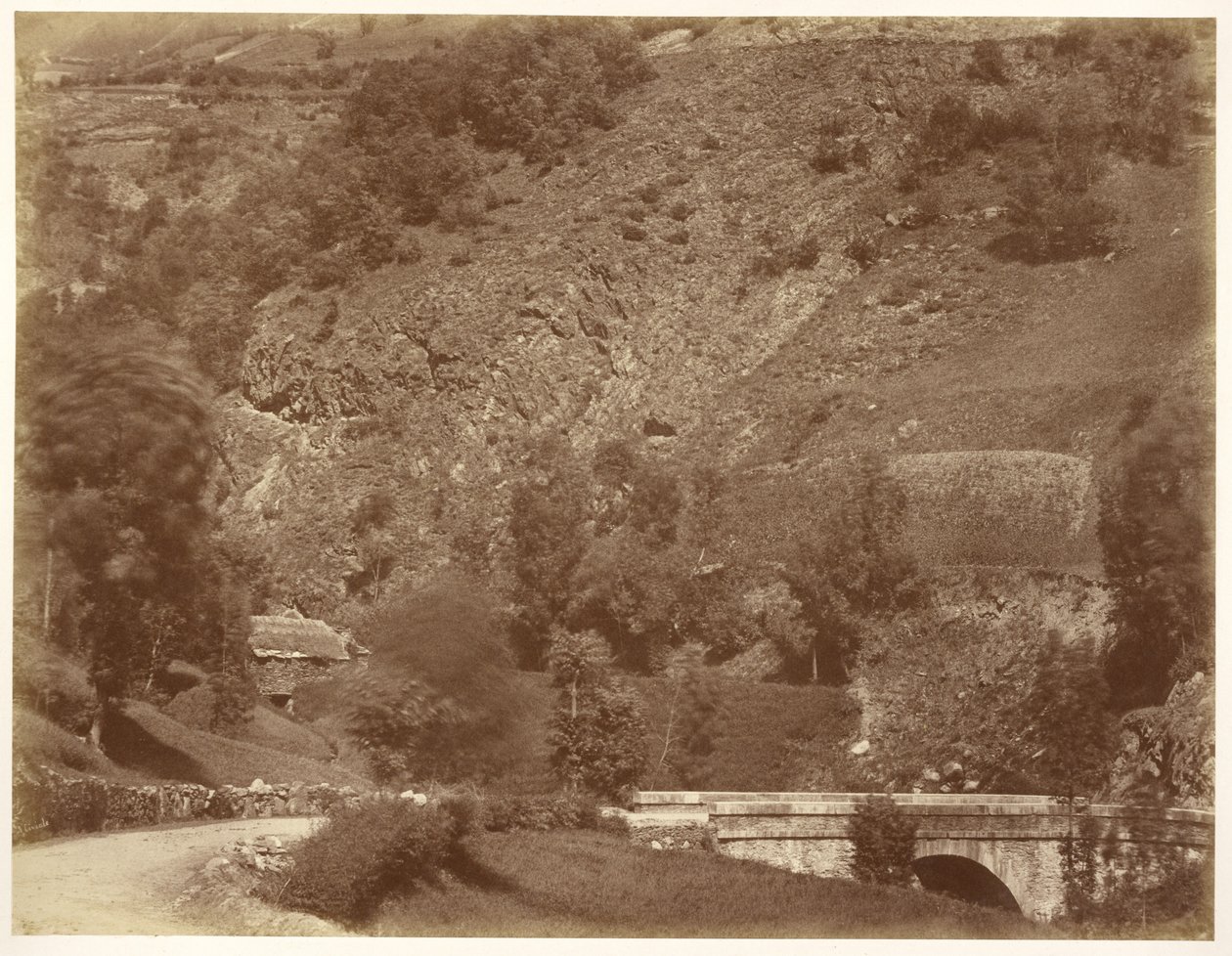 Brücke auf der Straße nach Bigorre (Sturm) von Aimé Civiale