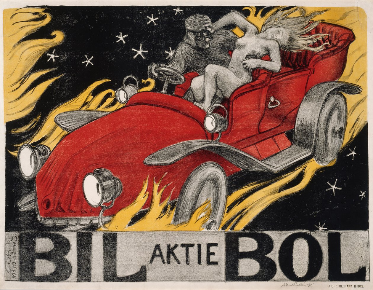 Bil-Bol, Poster für einen Automobilhändler von Akseli Gallen-Kallela