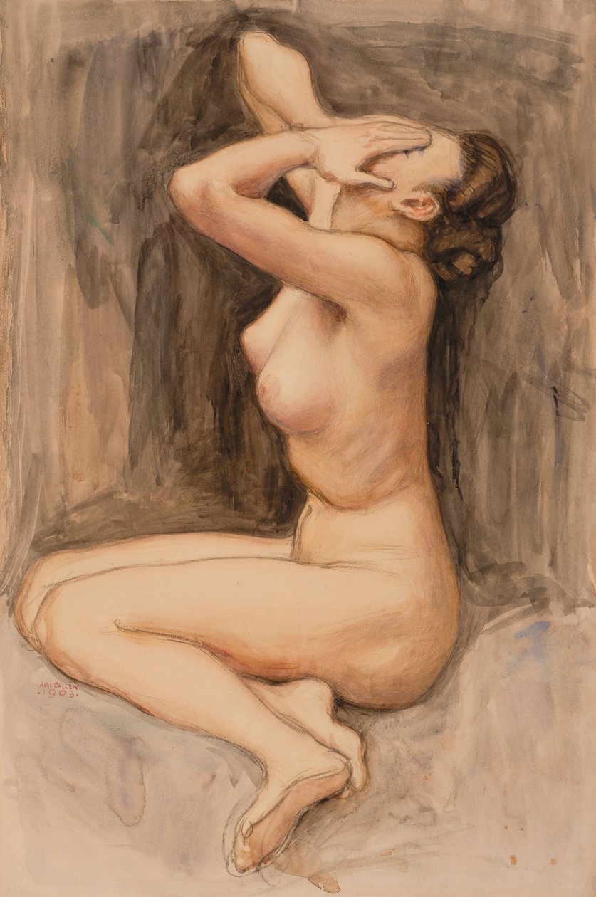 Verzweiflung, Studie für den "Am Fluss von Tuonela", Jusélius Mausoleum von Akseli Gallen-Kallela