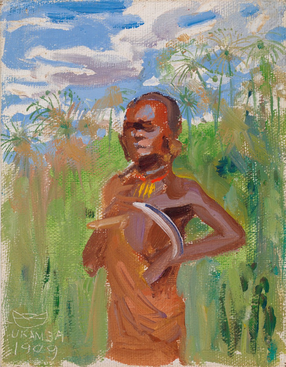 Kikuyu in Papyrusrohr von Akseli Gallen-Kallela