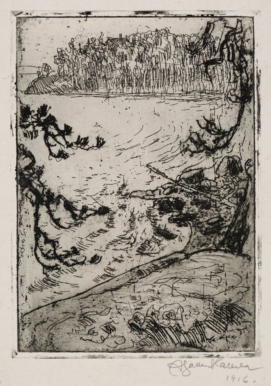 Landschaft am Seeufer von Akseli Gallen-Kallela