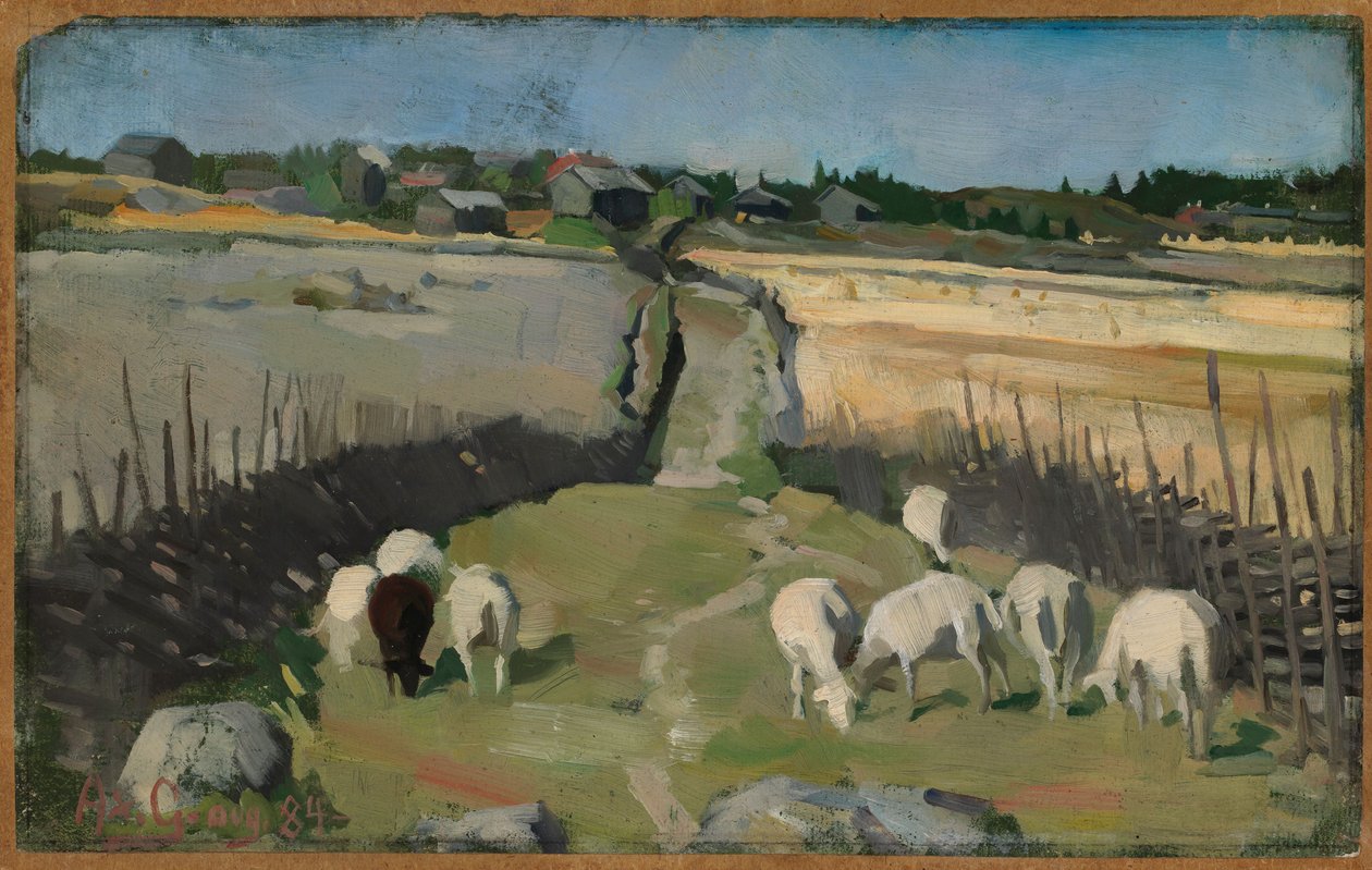 Landschaft mit Schafen von Akseli Gallen-Kallela
