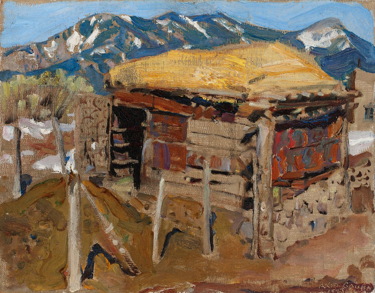 Schuppen in den Taos Mountains von Akseli Gallen-Kallela