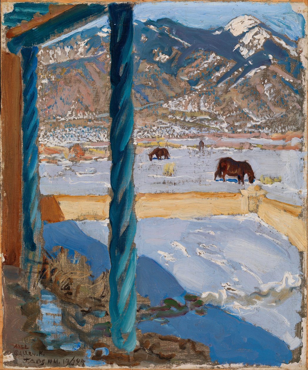 Haus in Taos im Sonnenlicht von Akseli Gallen-Kallela