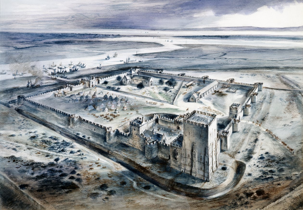 Portchester Castle, 15. Jahrhundert, um 1960er Jahre von Alan Ernest Sorrell