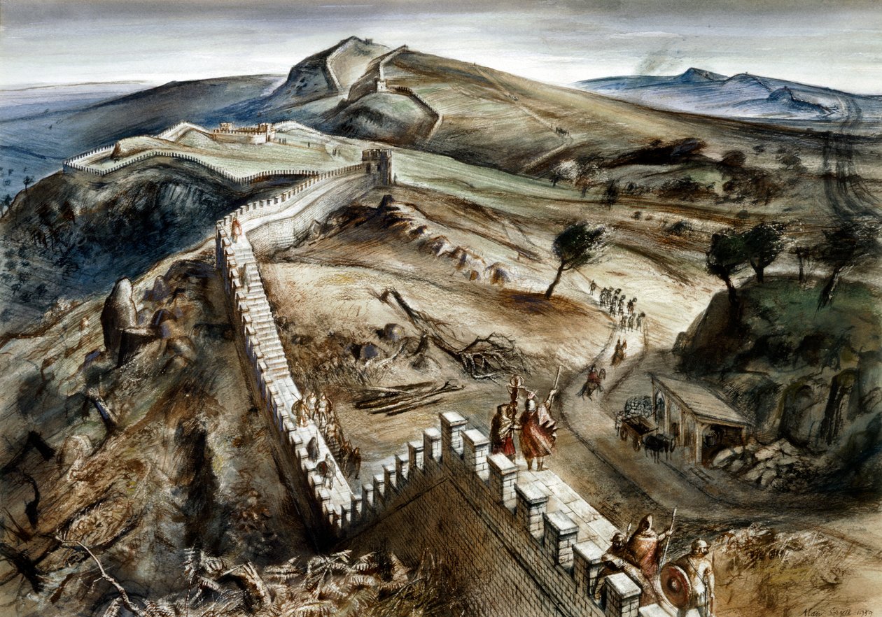 Walltown Crags, Hadrianswall, 2. Jahrhundert, ca. 1960er von Alan Ernest Sorrell