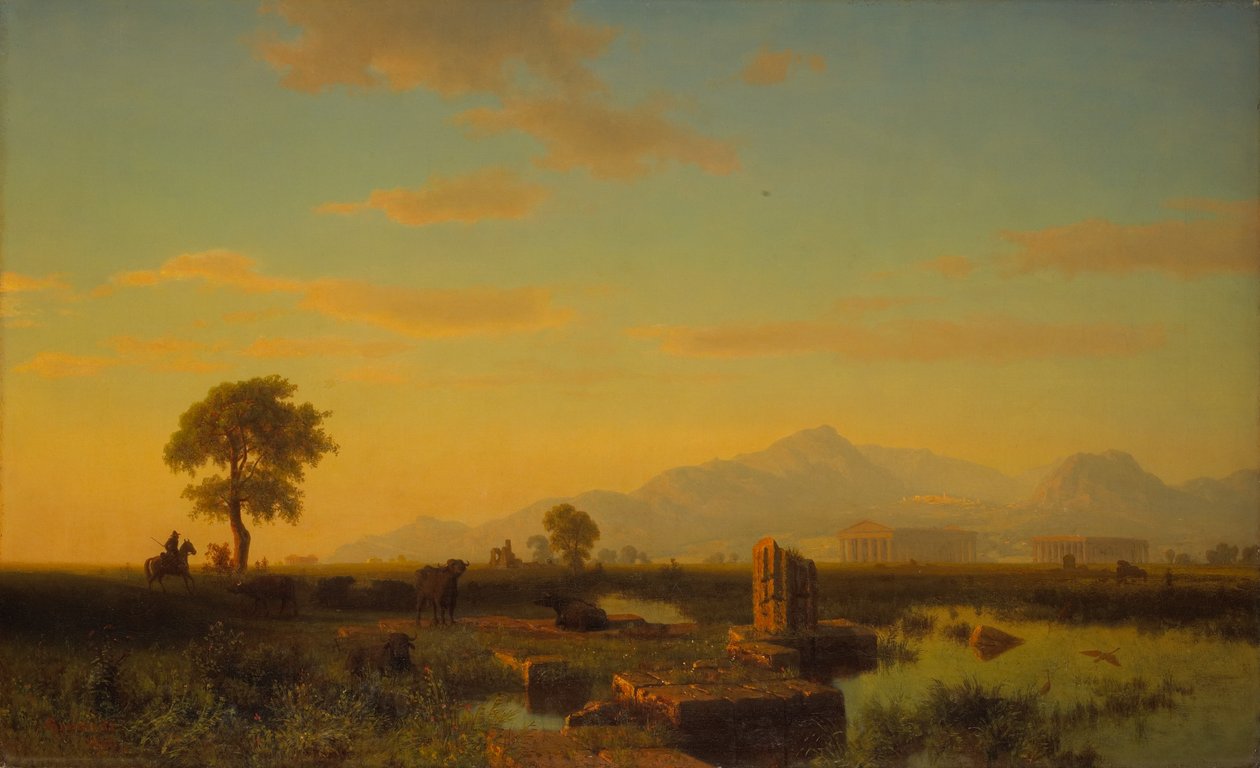 Ruinen von Paestum, 1858 von Albert Bierstadt