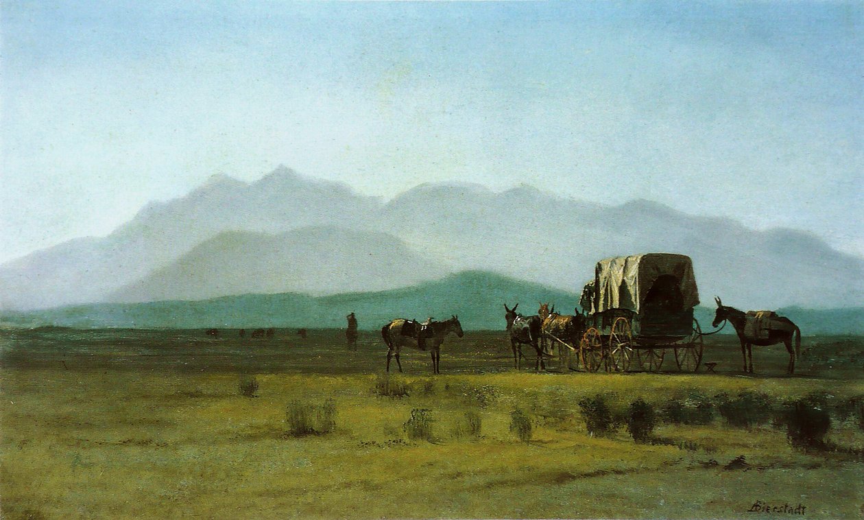 Vermessungswagen in den Rockies von Albert Bierstadt