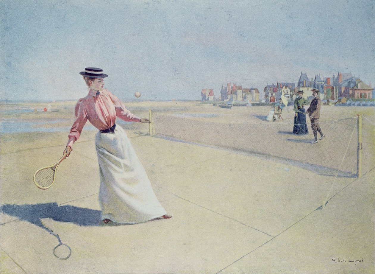 Rasen-Tennis an der Küste der Normandie von Albert Lynch