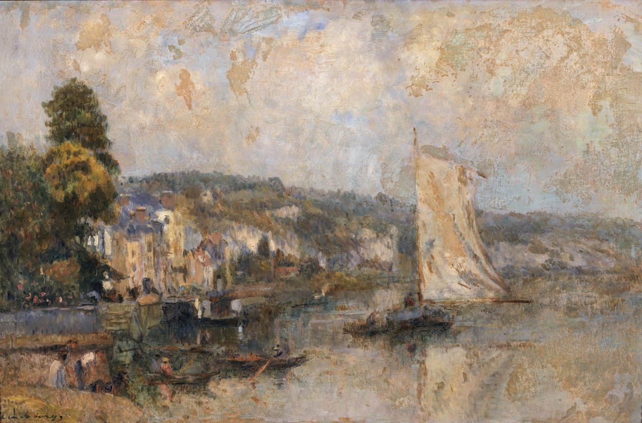 Die Seine bei La Bouille, in der Nähe von Rouen, um 1904 von Albert Charles Lebourg