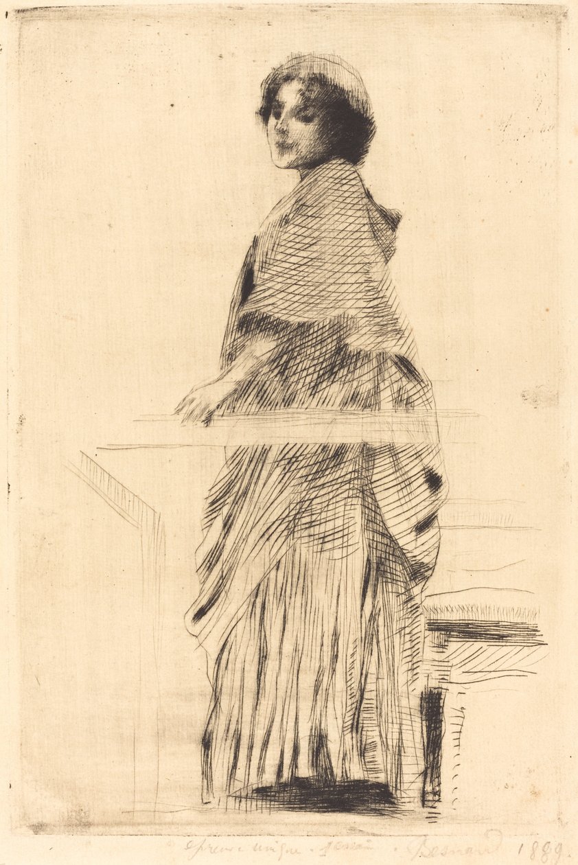 Frau in einem Umhang von Albert Besnard