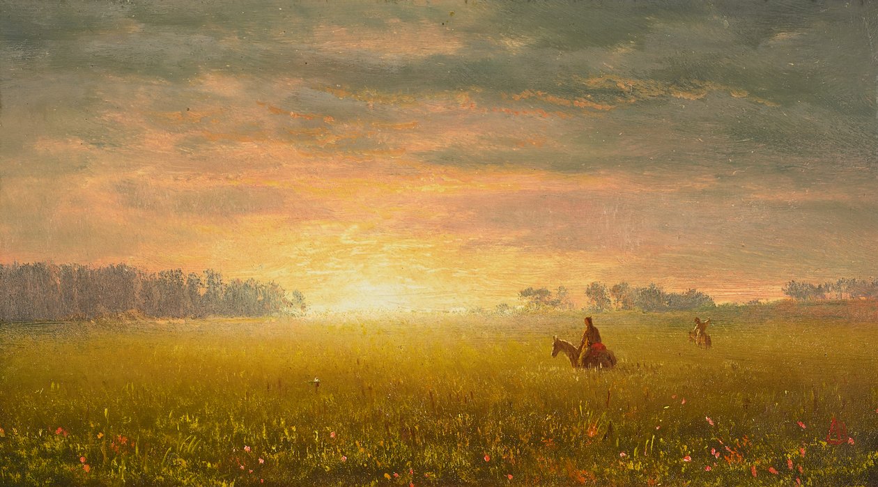 Sonnenuntergang auf den Prärien, ca. 1861 von Albert Bierstadt