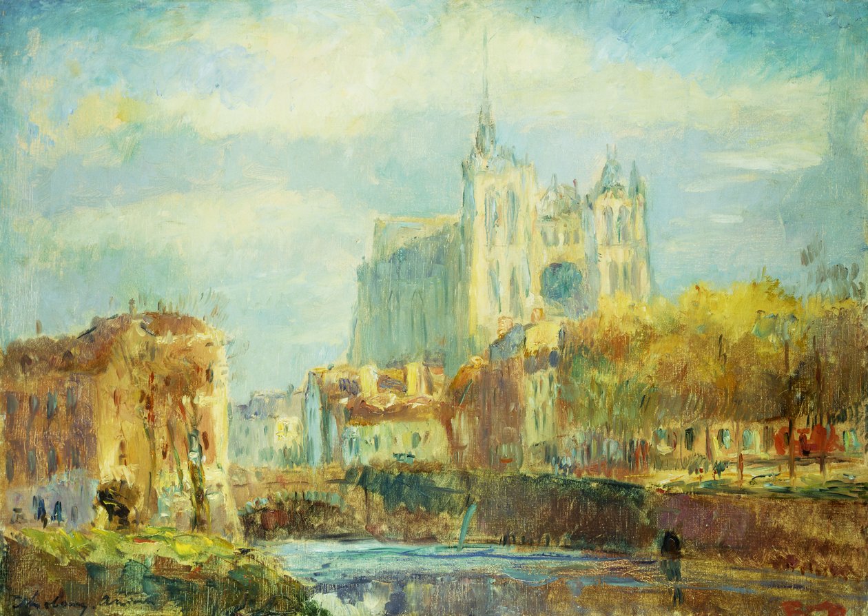 Kathedrale von Amiens im Herbstsonne, 1910 von Albert Charles Lebourg